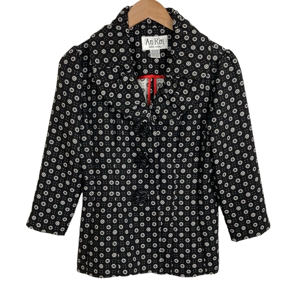 An Ren New York Black & Silver Evening Jacket Blazer